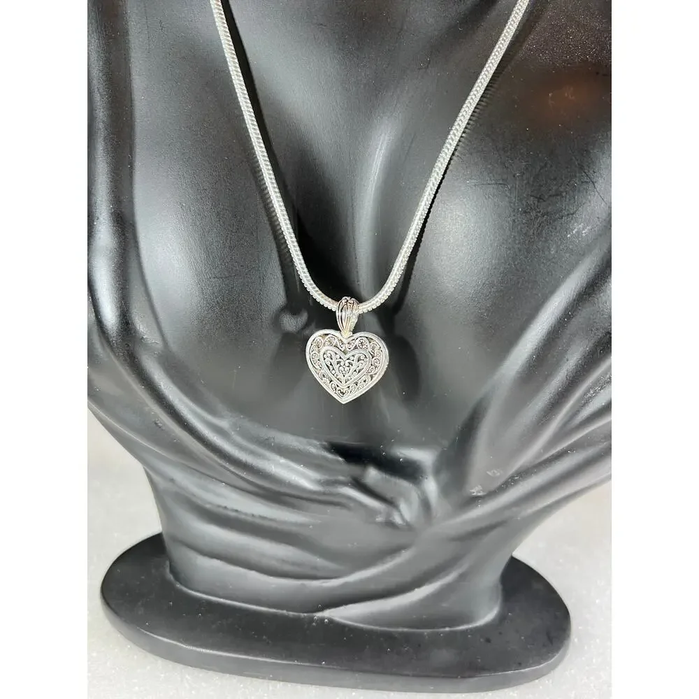 Retro Heart Shaped Reversable Picture Photo Frame Necklace Set New in Pack